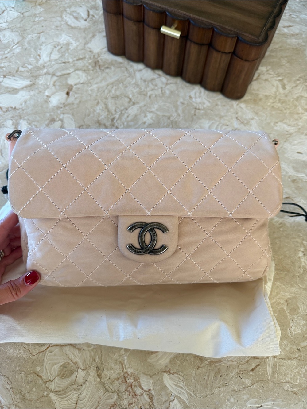 CHANEL Nubuck Flapbag